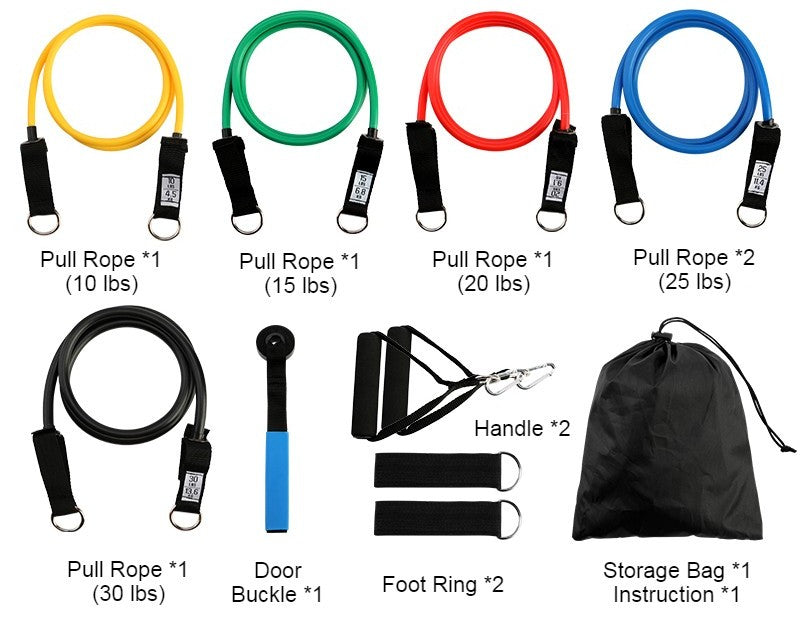 Norvo | Multifunksjonell Hjem Latex Fitness Trekksnor, Bærbart Treningsutstyr Tøyningselastisk Motstandsbånd