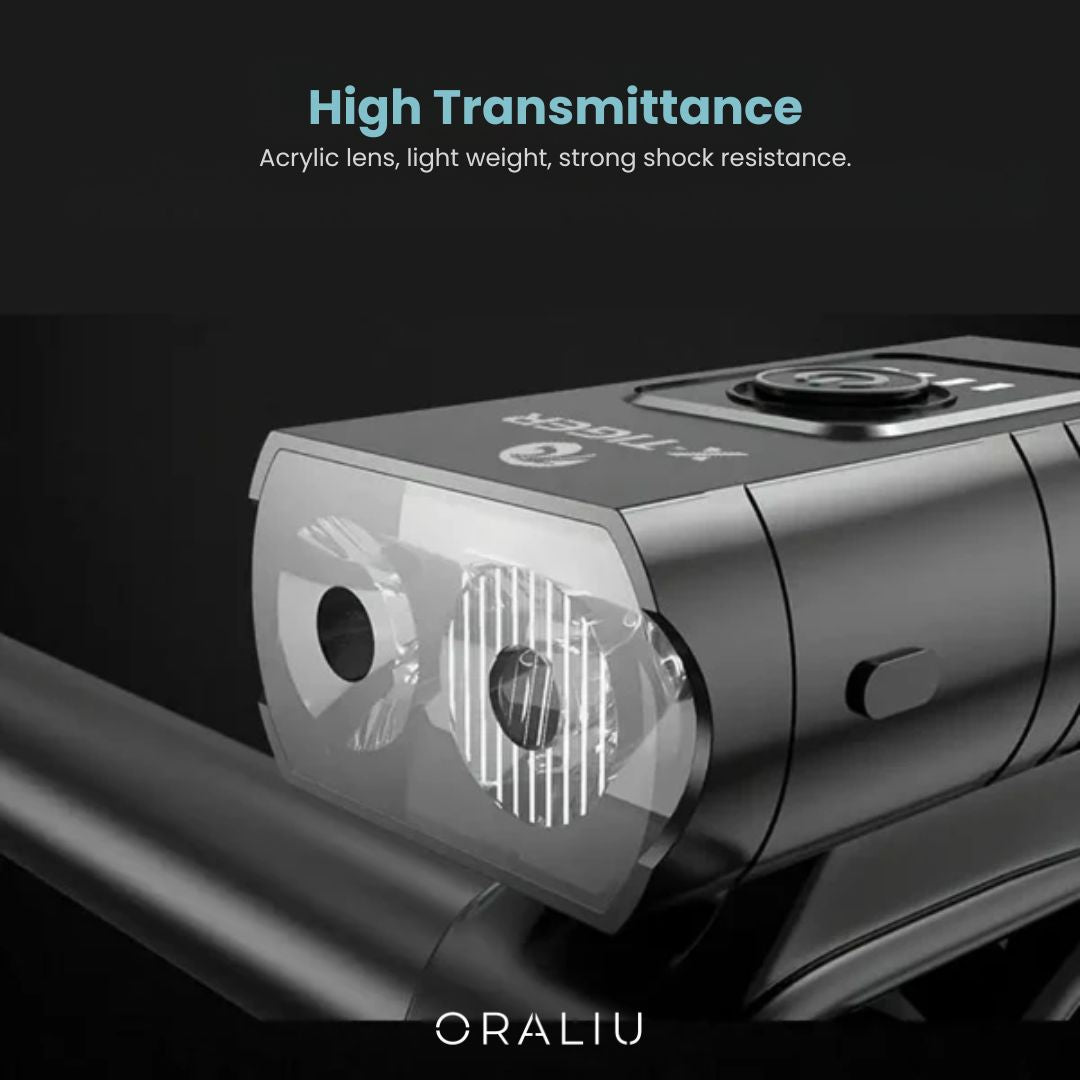 Norvo | USB Oppladbare LED Sykkellys – 1000 Lumen Front & 500 Lumen Bak, Vanntett