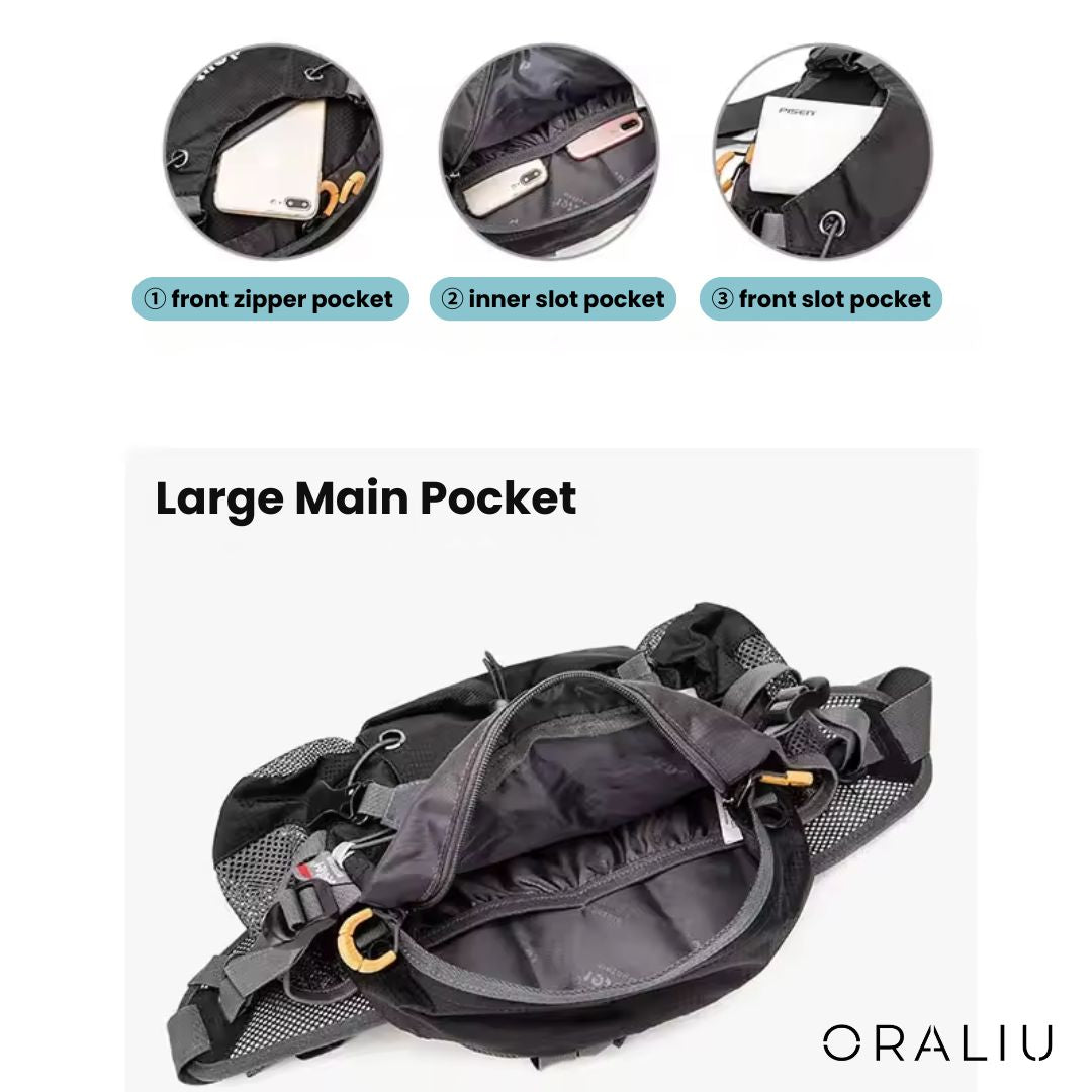Norvo | Vanntett Tur Livveske – 5L Bumbag med Lommer med Glidelås for Gåtur & Utendørs Eventyr