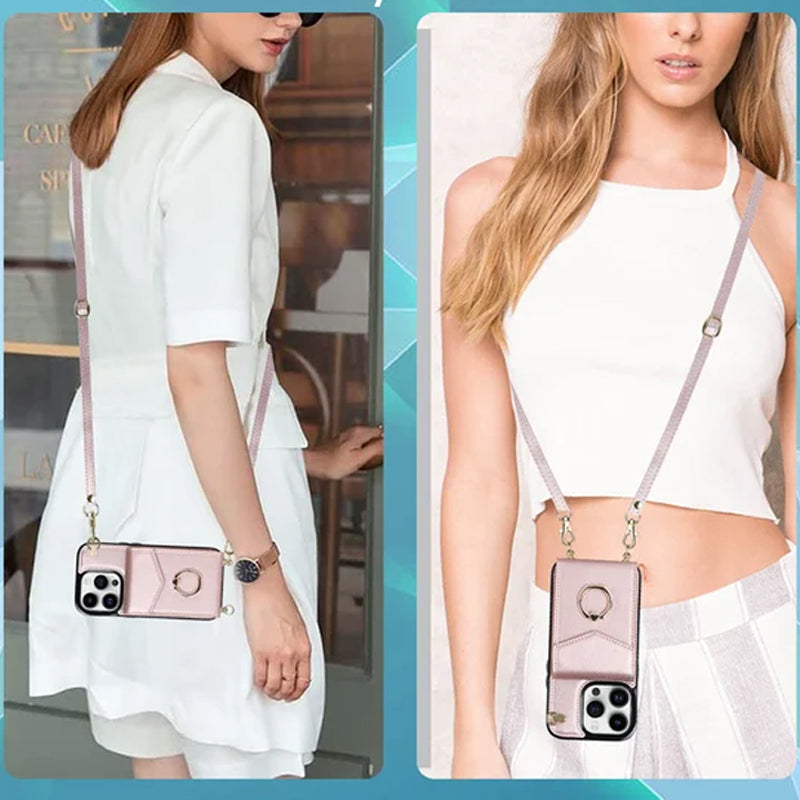 Norvo | Læderlommebok med ring og snor for iPhone