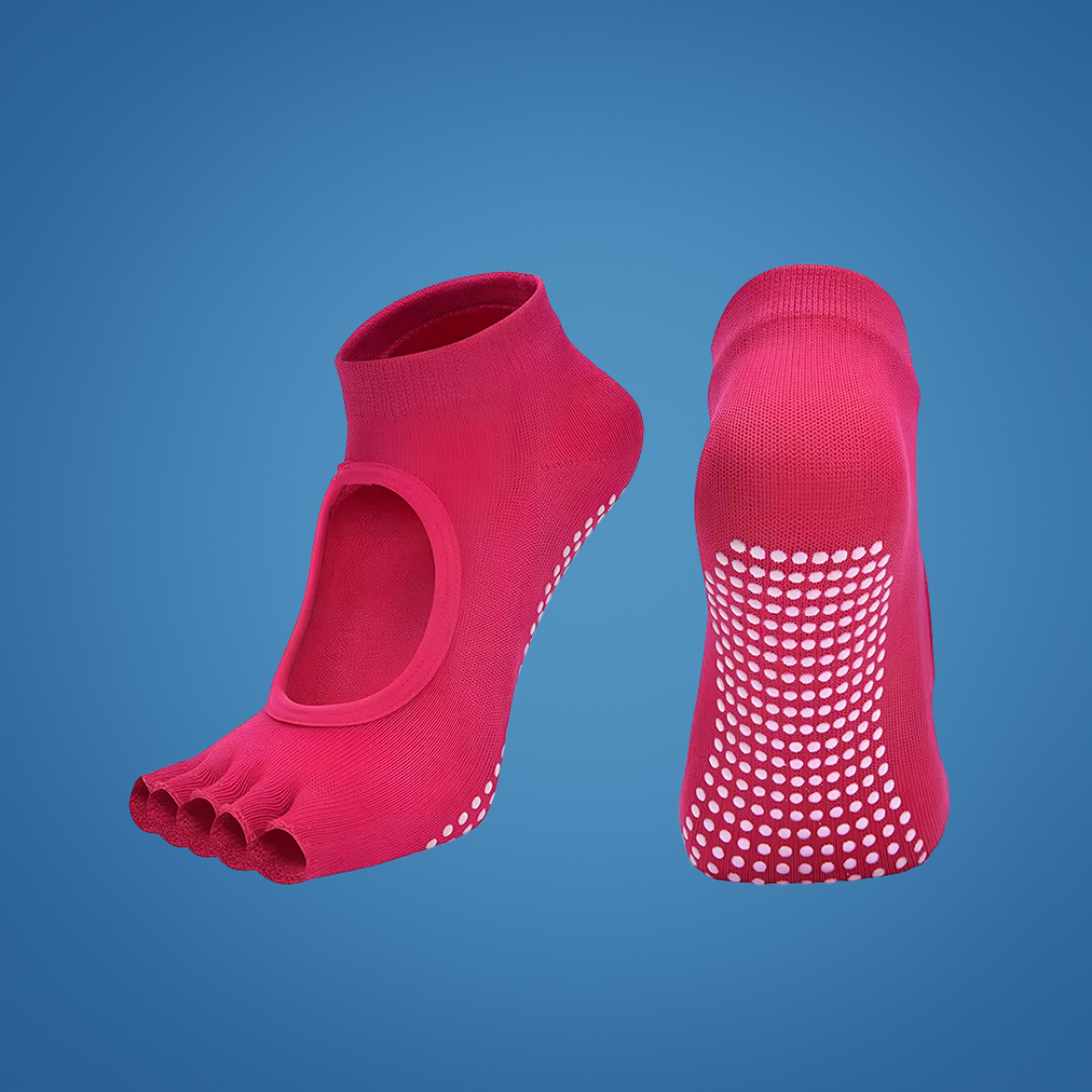 Slip Yoga Grip Socks – Åpen Tå & Pustende – Gummiert Såle for Kvinner – Stabilitet Balanse Komfort i Yoga & Pilates Norvo