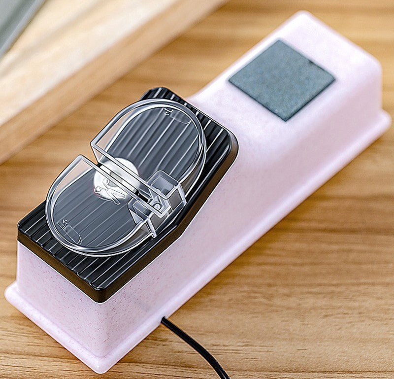 Norvo | Oppladbar multifunksjonell elektrisk knivsliper, med 6 utskiftbare slipedisker, for sløve kniver