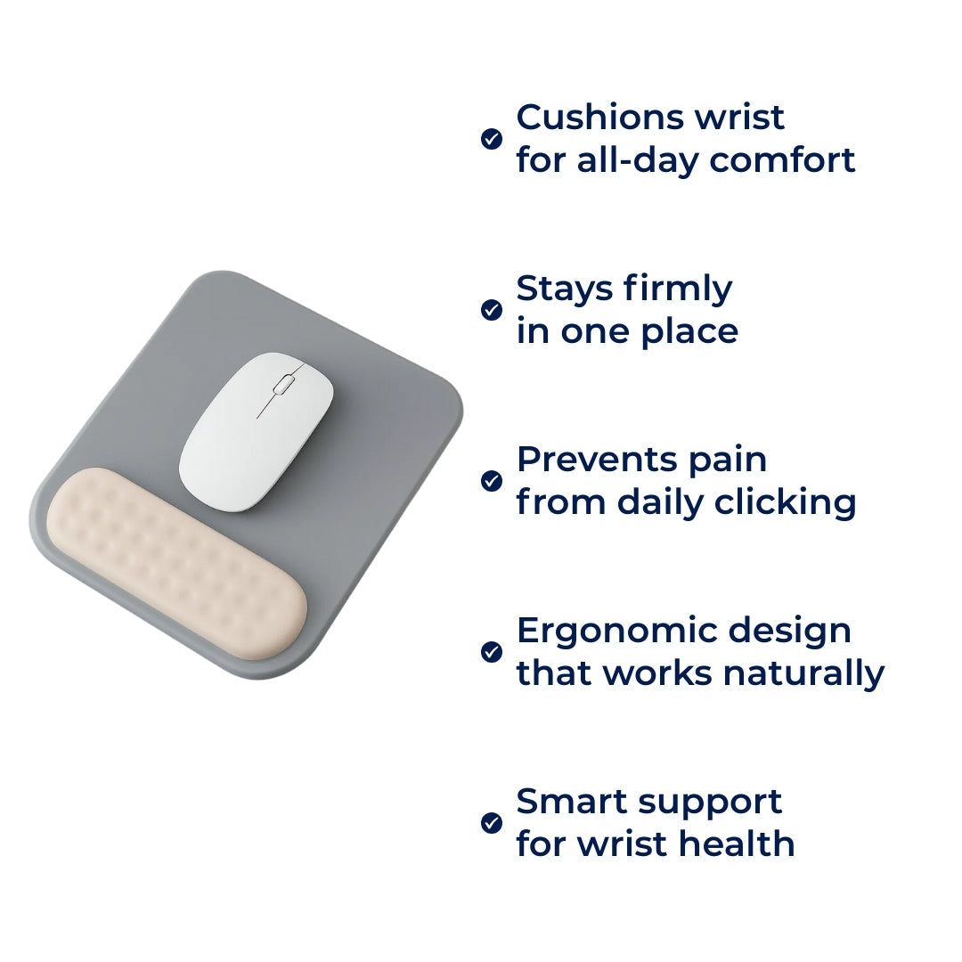 Håndleddstøtte – Silikonpolstret Antiskli – Lindrer Belastning – For Lange Timer på Kontor eller Spill Norvo