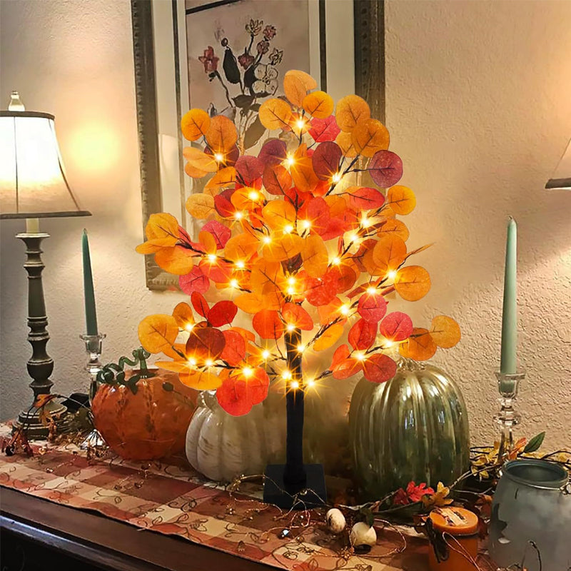 Norvo | Atmosfærisk Lys Tre med Røde Fugler – Fleksibel LED Dekorasjon Tre