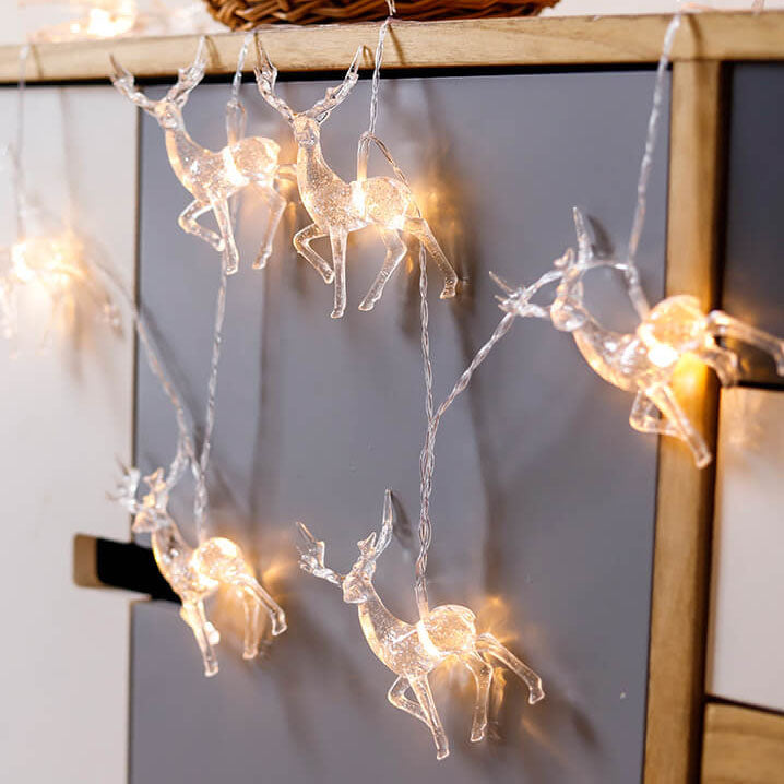 Norvo | Juledekor Elg LED Dekorasjon Batteri Lyskastere