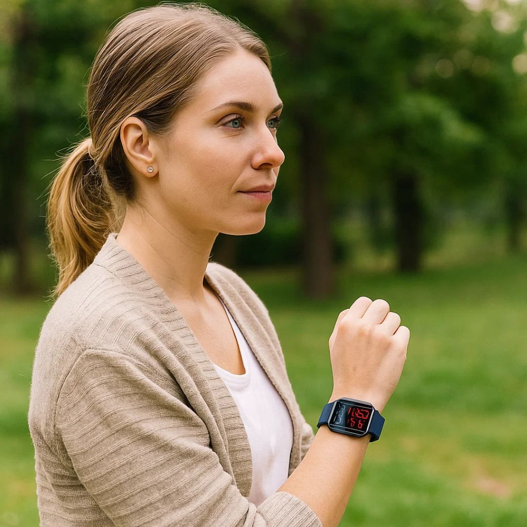 GlucoWell | Ikke-invasiv diabetes-smartklokke – Blodsukkermåler – HD-skjerm – Smertefri glukoseovervåking for voksne Norvo