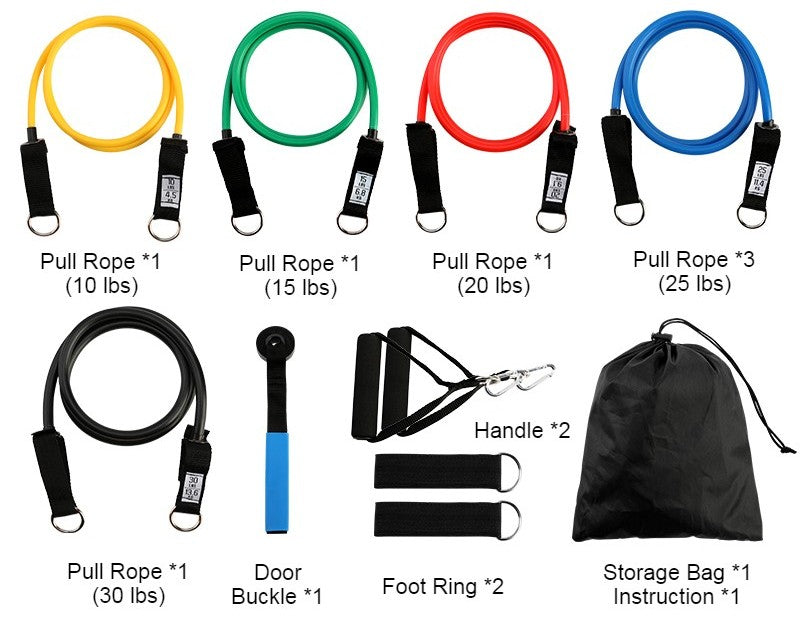 Norvo | Multifunksjonell Hjem Latex Fitness Trekksnor, Bærbart Treningsutstyr Tøyningselastisk Motstandsbånd