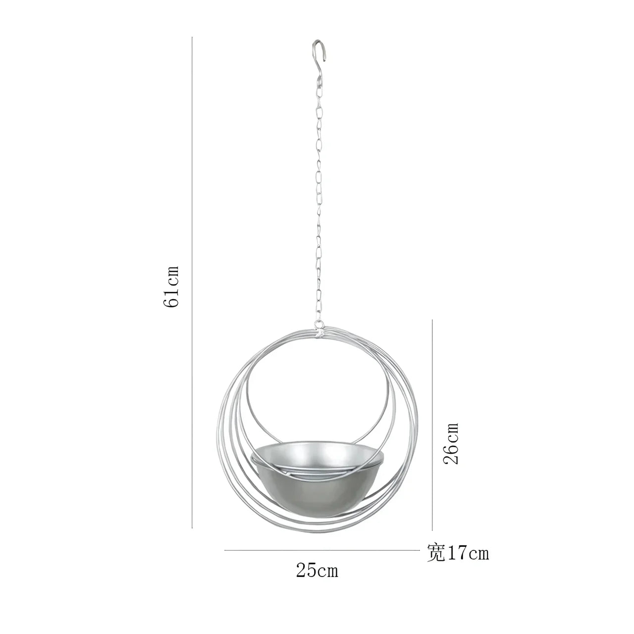Norvo | Dekorativ jernhengende blomsterkrukke - Svingende veggplantekurv for hjemmet
