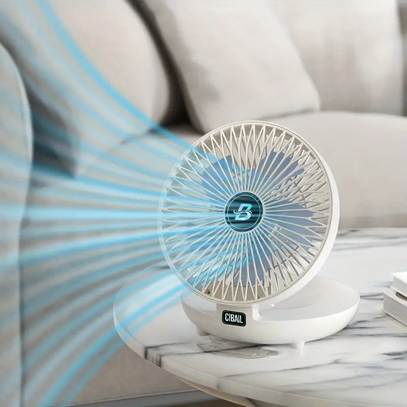 Norvo | Bærbar Veggvifte | Multifunksjonell, USB-oppladbar & Hviskende Stille til Hjemmet, Kontoret & Utendørs Bruk