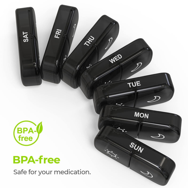 Norvo | AM PM Ukentlig Pilleorganisator – Reisevennlig, Stor Kapasitet & BPA-Fri