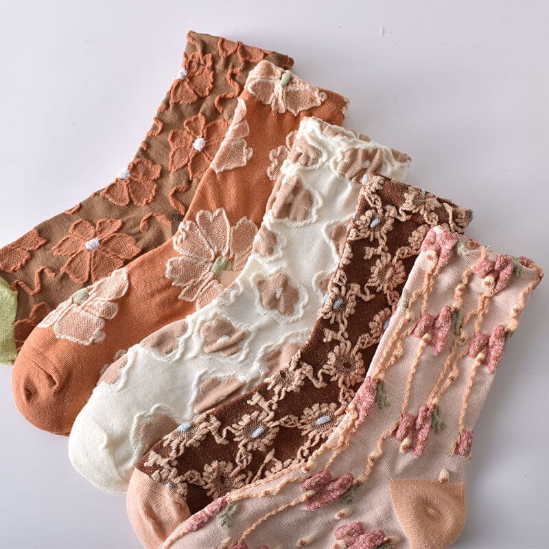 Norvo | Kvinners blomstermønstrede bomullssokker (10 par)