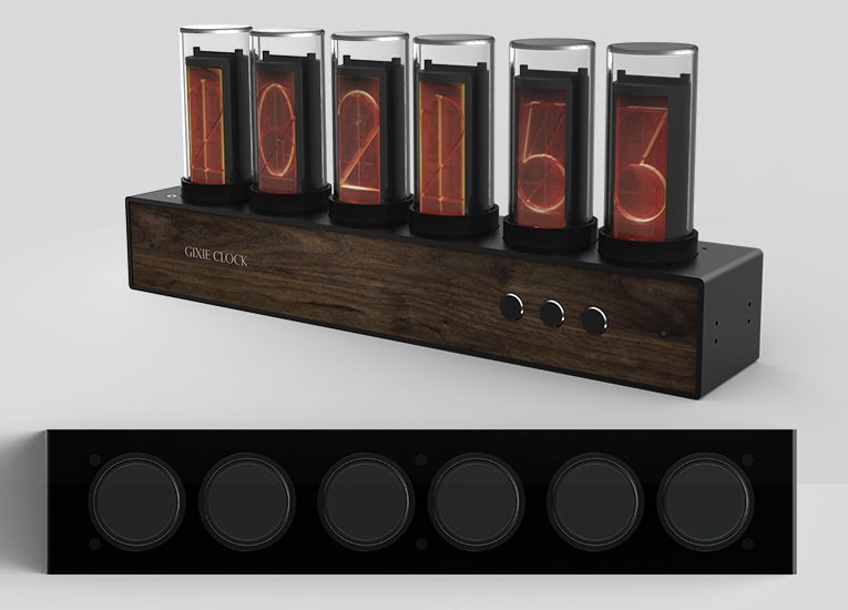 Norvo | DIY Solid Wood Glow Tube 6-Bit Digital Clock with 7 Modes, Magnetic Design, Adjustable Color and Precise Timing, The Best Handmade Gift for Him or Her