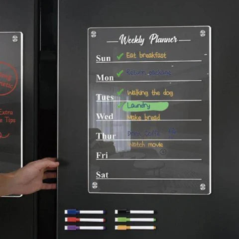 Norvo | Ukentlig Planlegger Magnetisk Kjøleskapsorganisator | Livlige Markører, Enkel Å Tørke Rent & Ideell for Hjemmets Kjøkkenstyring