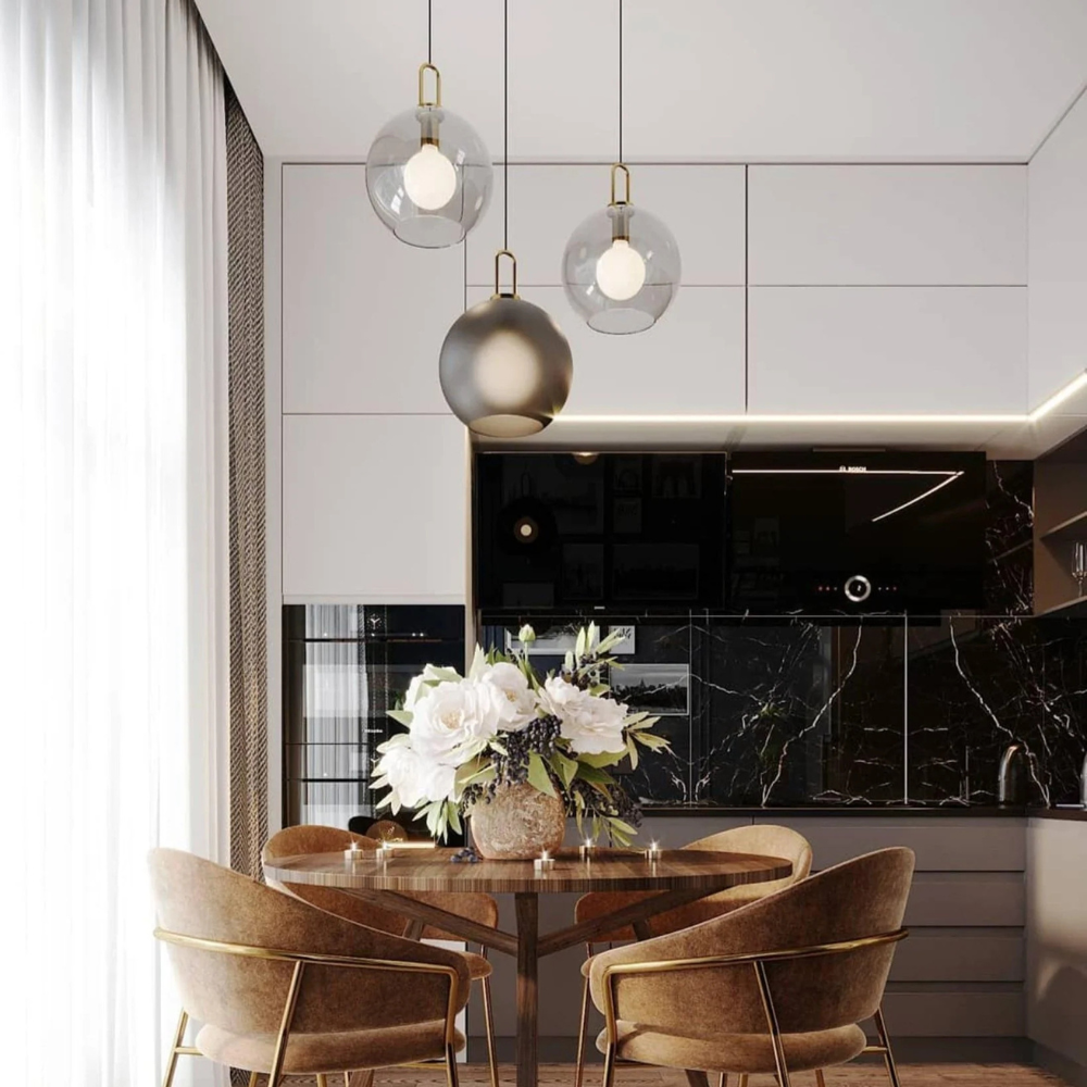 Norvo | Moderne Atmosfærisk Glass Pendellampe for Spisestue og Kjøkken