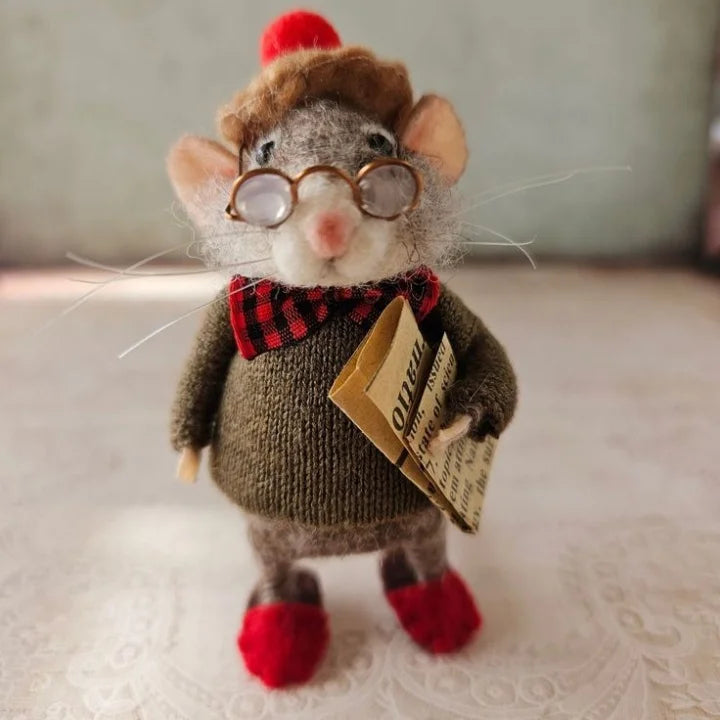 Norvo | Håndlaget Filtemus Dekorasjon | Bærekraftig og Koselig | 7,6 cm