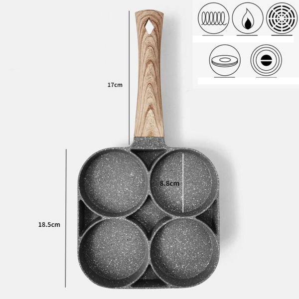 QuickCook - Stekepanne med flere seksjoner og gjennomsiktig håndtak Norvo