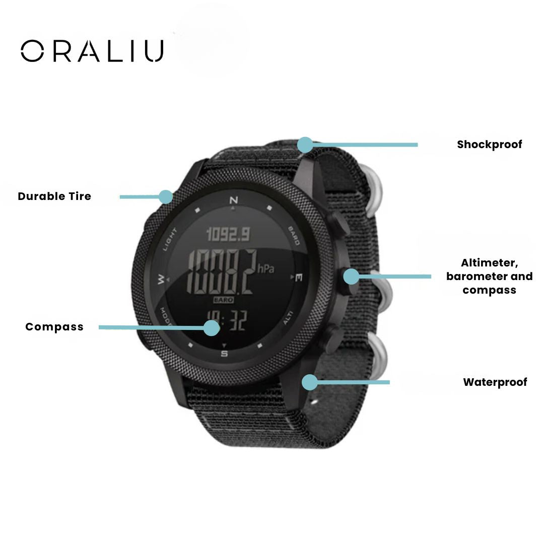 Norvo | Utendørs sportsklokke – Vanntett 50M, Barometer, Høydemåler & Kompass