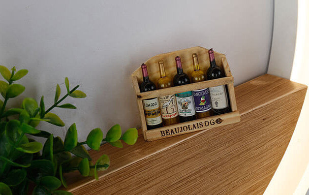 Norvo | Lumoshelf LED Vegglampe | Massiv Trematerial med Hylle | Rund Vegglampe | Varm & Hvit Lys