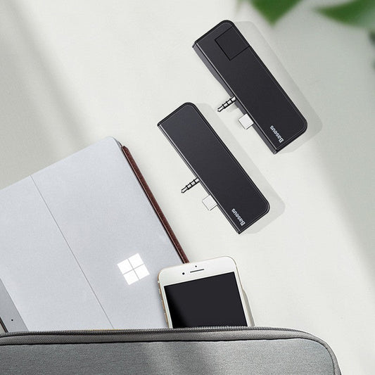 Norvo | 4-i-1 Surface Go Docking Station, USB Type C Adapter Dongle med Ethernet-port, USB 3.0-port, USB-C datatransferport, 3.5mm lyd/hodetelefonkontakt