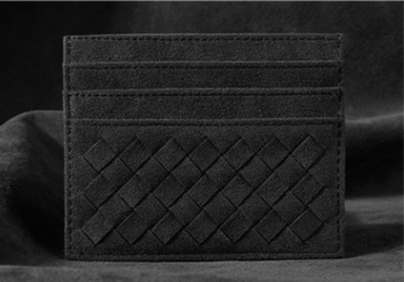 Norvo | Large Capacity Slim Woven Suede Card Holder, for Shopping, Travelling, Jogging or Working