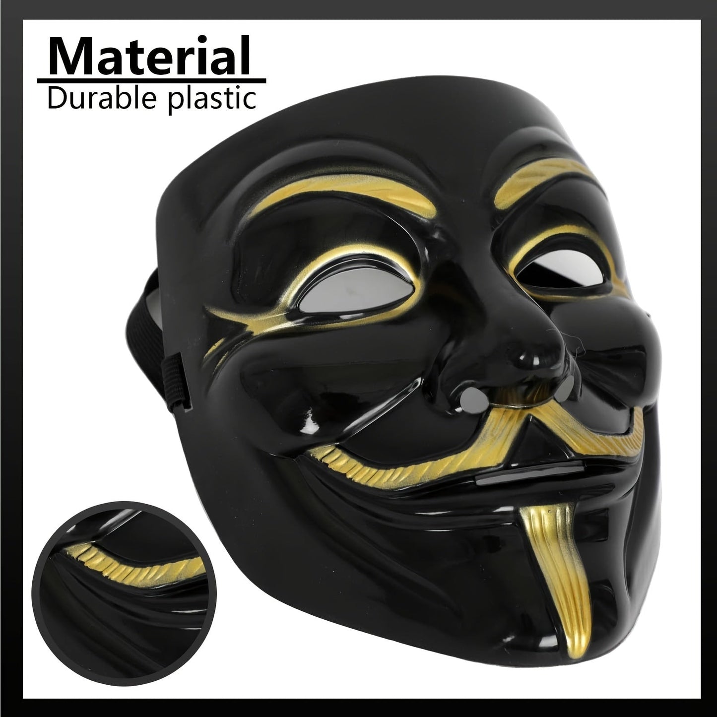 Norvo | Men’s Full Face Plastic Halloween Mask | Anonymous Cosplay