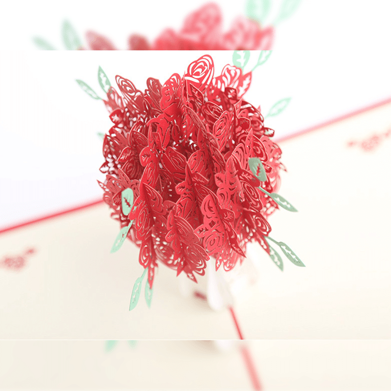 Norvo | Romantisk Rosebukett Pop-Up Kort