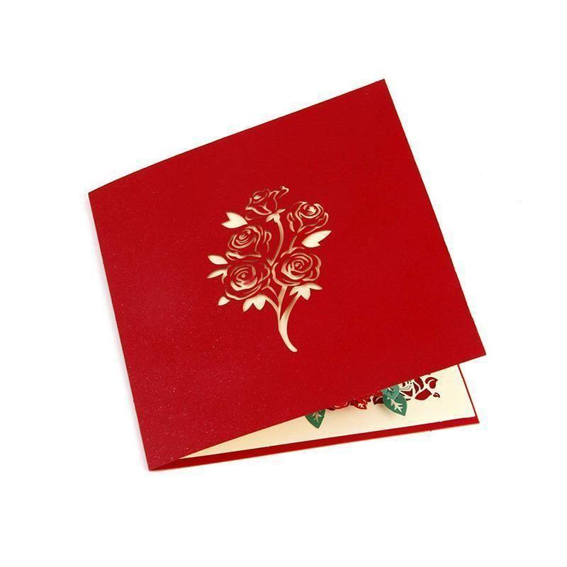 Norvo | Romantisk Rosebukett Pop-Up Kort