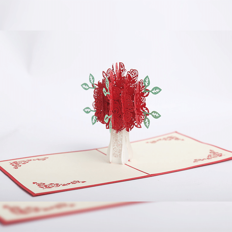 Norvo | Romantisk Rosebukett Pop-Up Kort