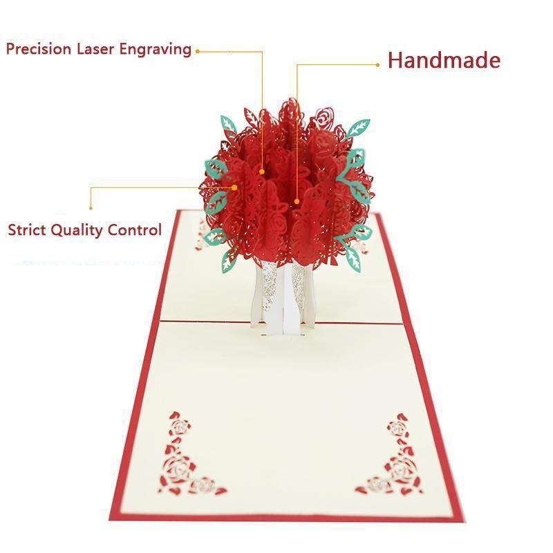 Norvo | Romantisk Rosebukett Pop-Up Kort