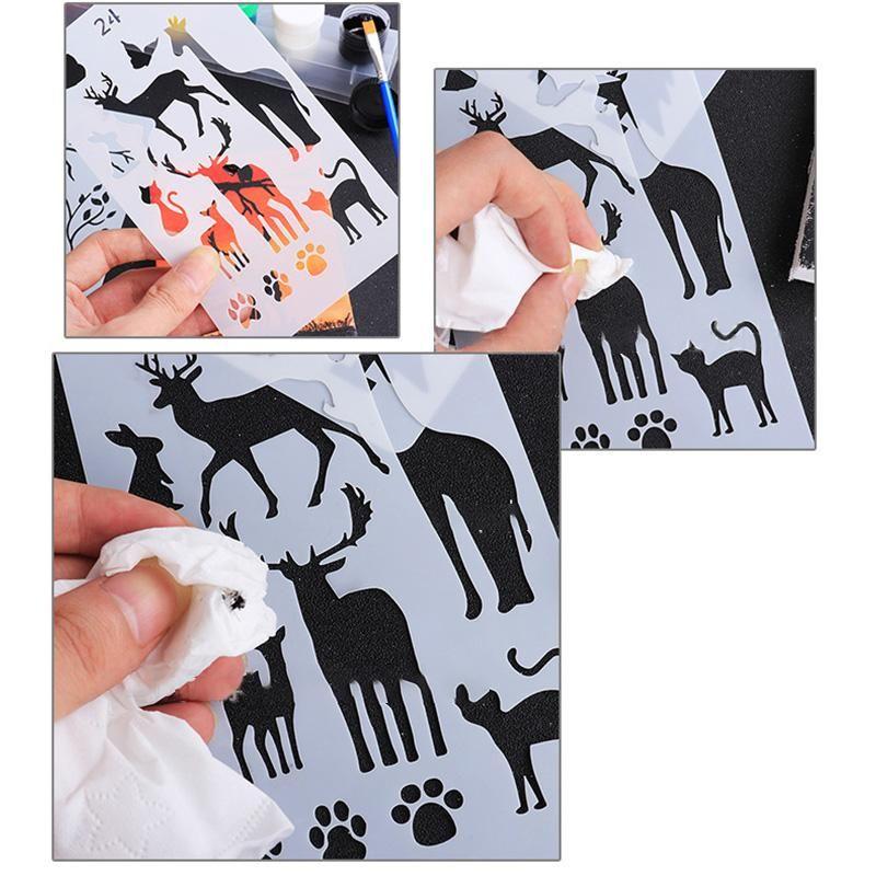 Norvo | Hurtigtegning Maler for Stencil Art (12 Ark/Sett)