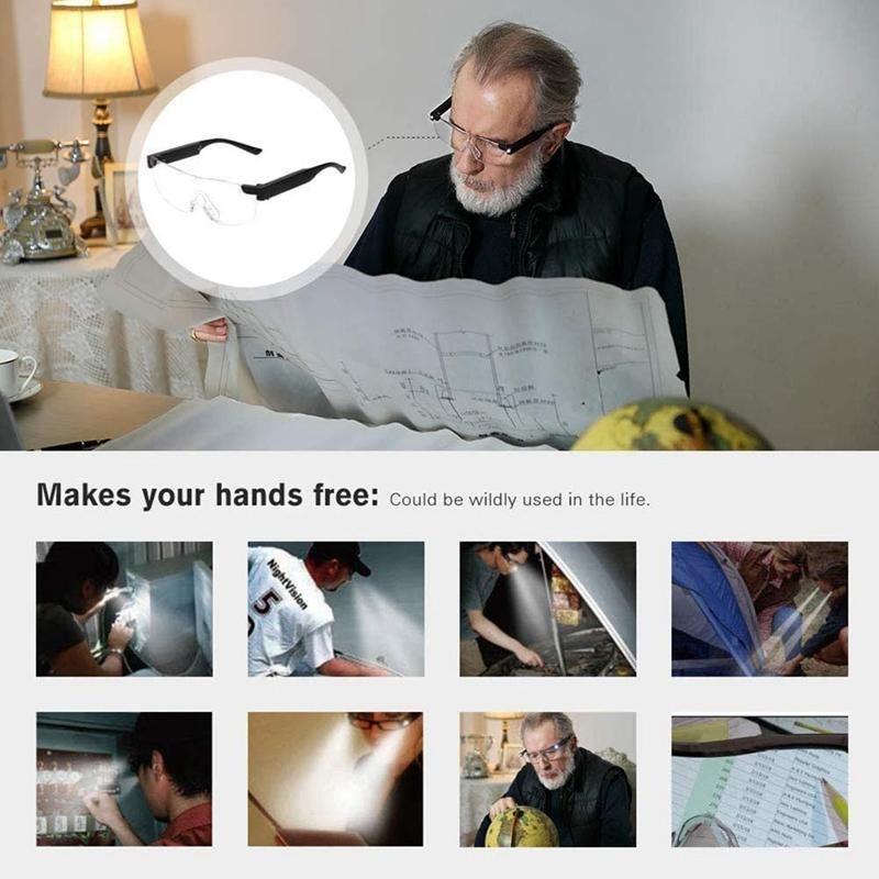 Norvo | Briller med LED-lampe for forstørrelsesglass
