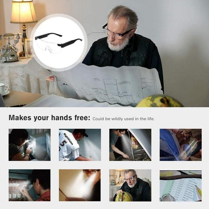 Norvo | Briller med LED-lampe for forstørrelsesglass