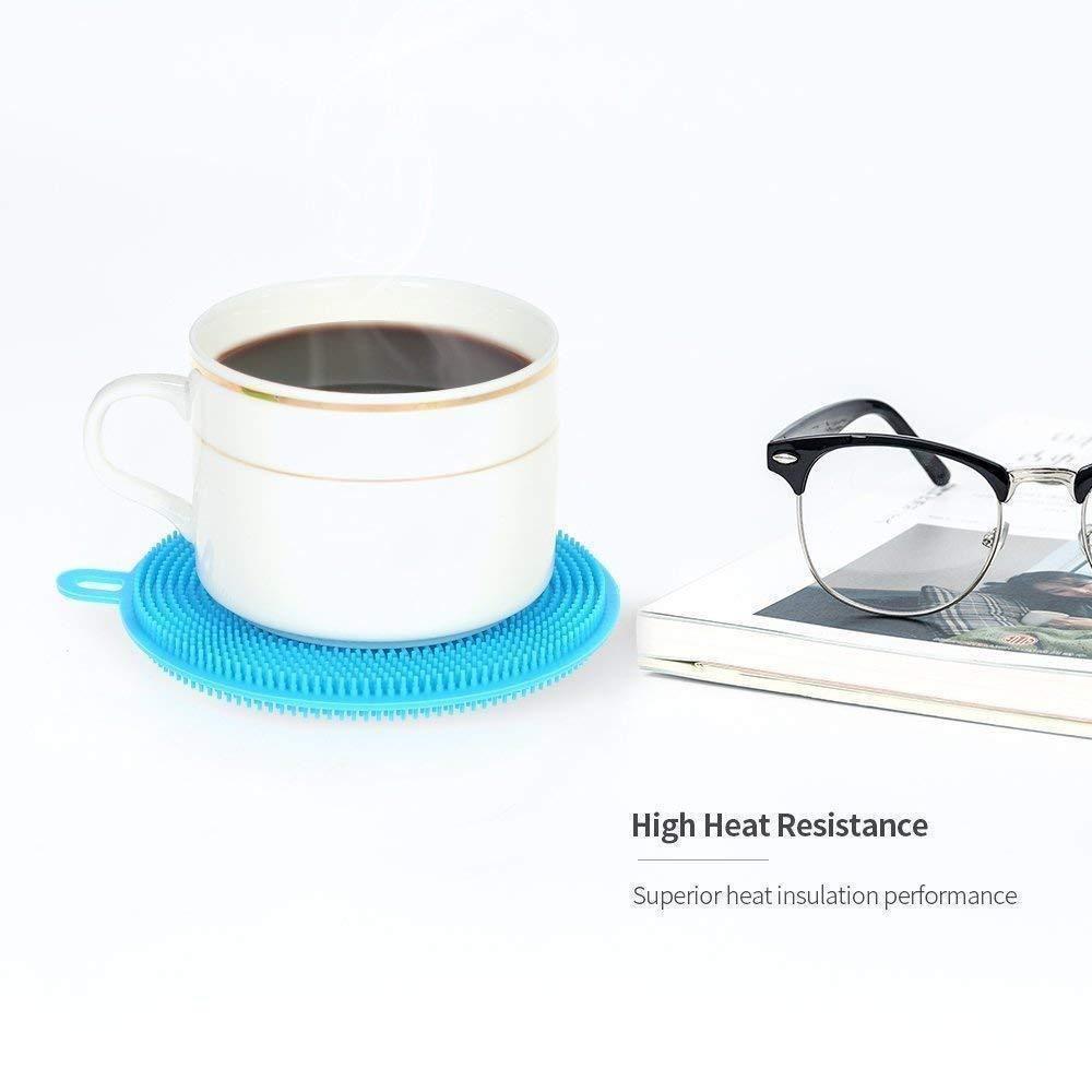 Norvo | Matkvalitet Multi-Funksjon Antibakteriell Silikon Skrubb Svamp Rengjøringsbørste Kjøkken, 5stk