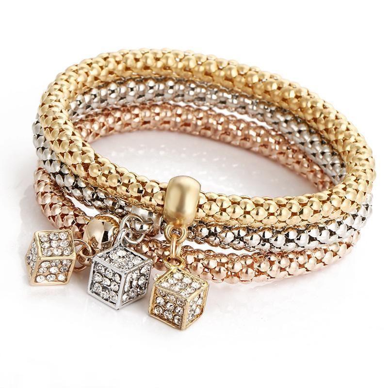 Norvo | Charm Rhinestone Popcorn Armbånd