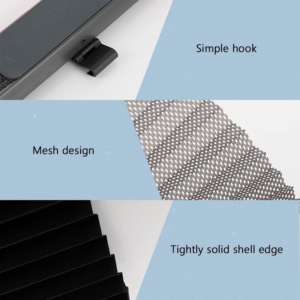 Norvo | Bilvindu Solskjerming Gardin Med 3M Lim, Svart