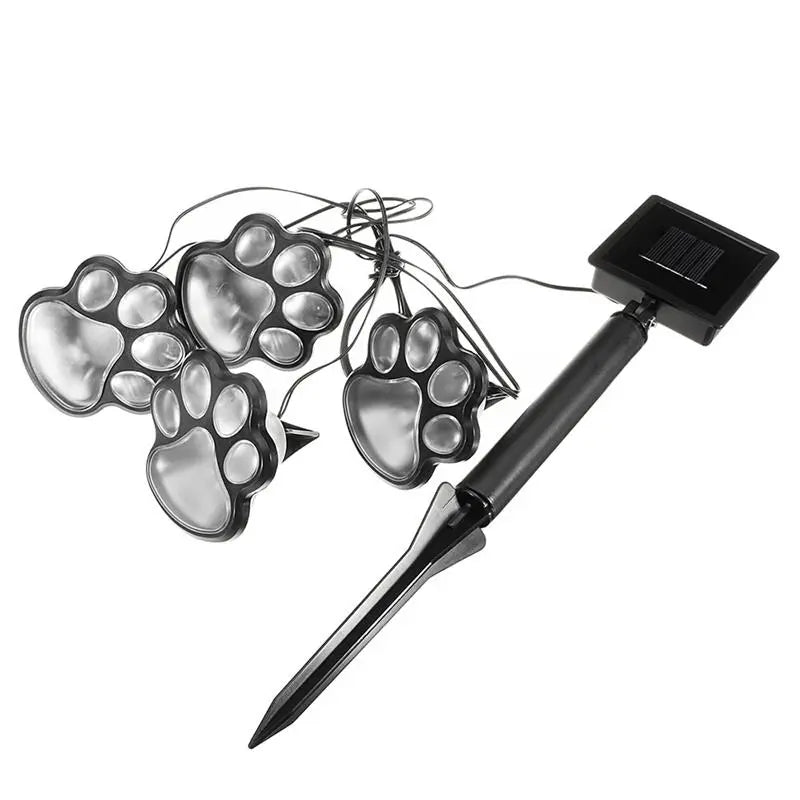 Norvo | Solcellelampe i poteavtrykkdesign – LED hagebelysning i flerfarge til utendørsbruk