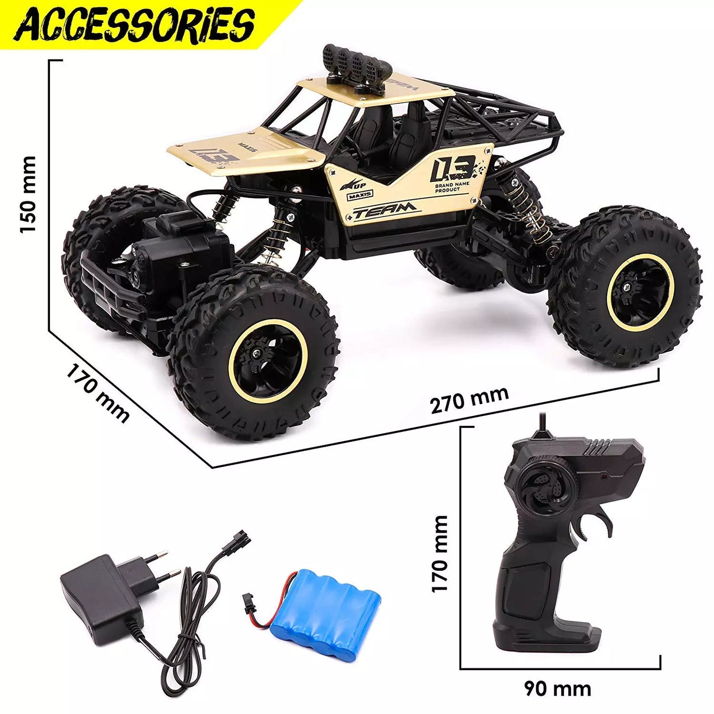 Norvo | MonsterCrawler RC Truck | 4WD Terrengeventyr - Fjernkontroll Monster Truck