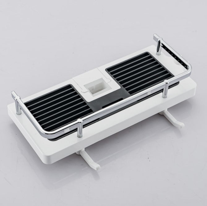 Norvo | Baderomsregal Caddy for Dusjstang, Ingen Borrehull Stang Dusjlagringsregalholder