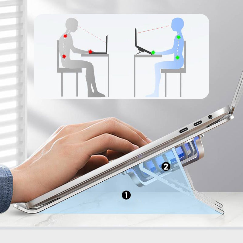 Norvo | Laptop Høydejusterbar Holder med Kjøleventilator