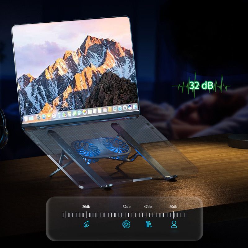 Norvo | Laptop Høydejusterbar Holder med Kjøleventilator