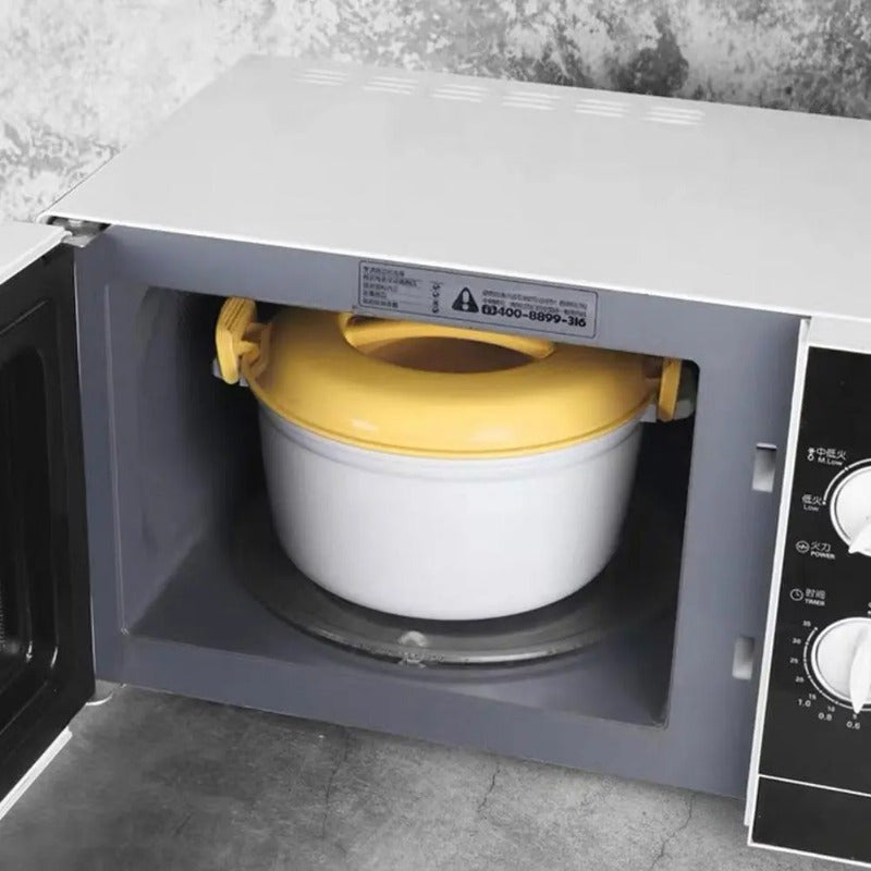 Norvo | Mikrobølgeovn Riskskaper og Dampkoker – Allsidig Grønnsaksdampere, Pasta- Maker, Suppe- og Trykkoker, Multifunksjons Kjøkkenbolle