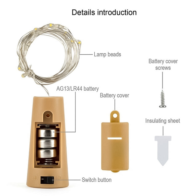 Norvo | LED Flaske Lys Kork Natt Lys DIY Dekor Gave