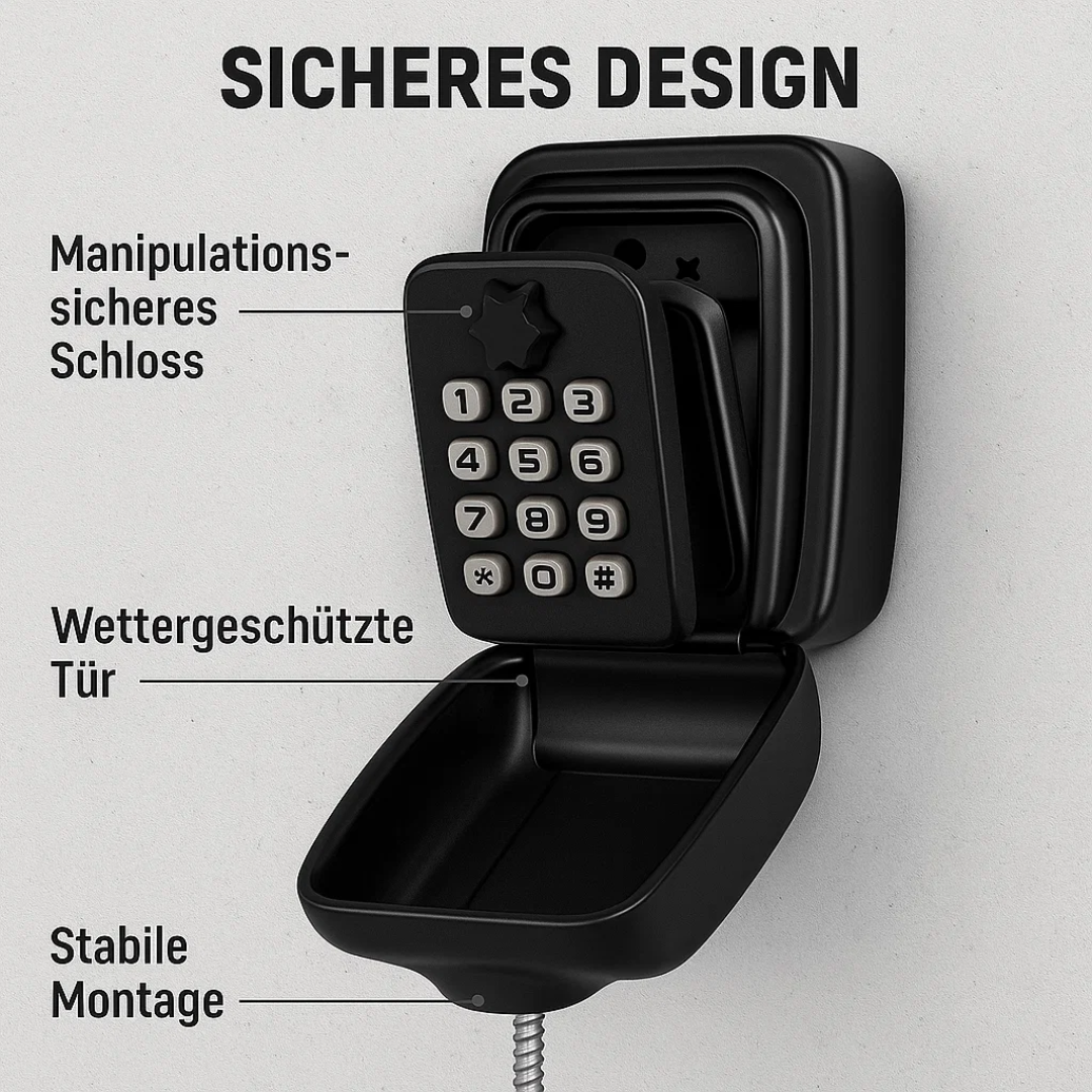 Norvo | KeyGuard Utendørs Safe – Værbestandig Veggmontert Nøkkelboks