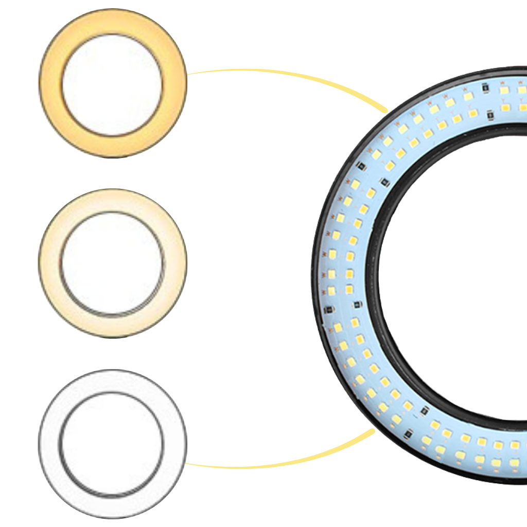 16 cm LED ringlys med stativ