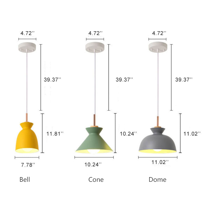 Norvo | AuroraLite Nordic Pendant Lamp | Metal Design | 1-Light | Modern Color Options