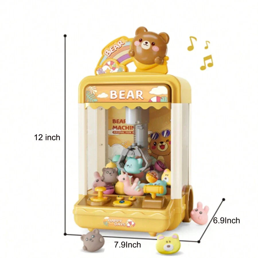 Doll Claw Machine med lys og musikk - Moro leketøy for fester, dobbel strømmodus, skuffedesign