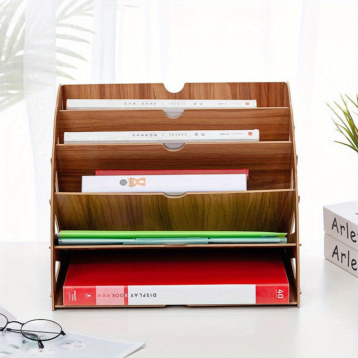 Norvo | Treskrivebord Organizer med 5 Lag – Vifte Design MDF