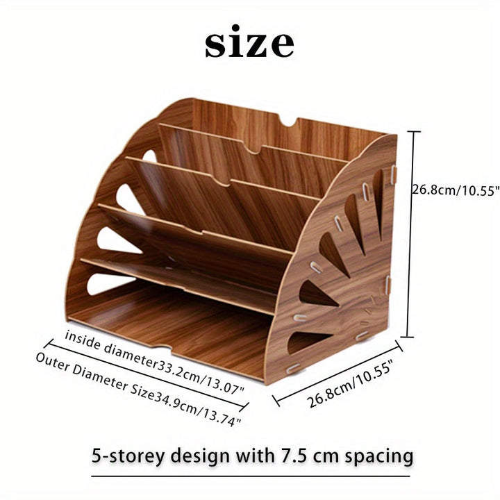 Norvo | Treskrivebord Organizer med 5 Lag – Vifte Design MDF