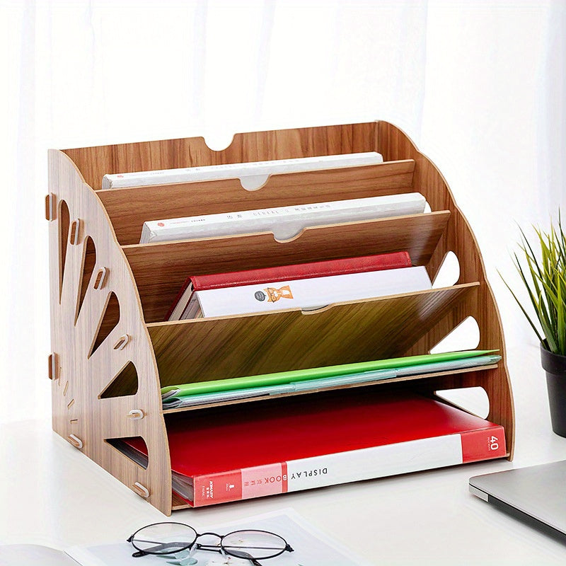 Norvo | Treskrivebord Organizer med 5 Lag – Vifte Design MDF