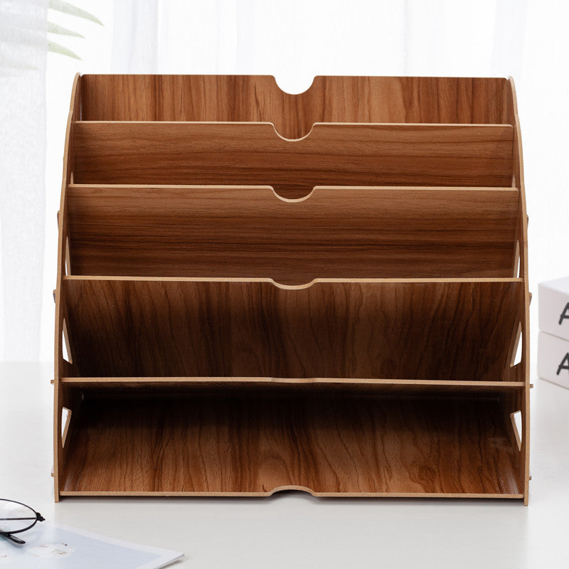 Norvo | Treskrivebord Organizer med 5 Lag – Vifte Design MDF